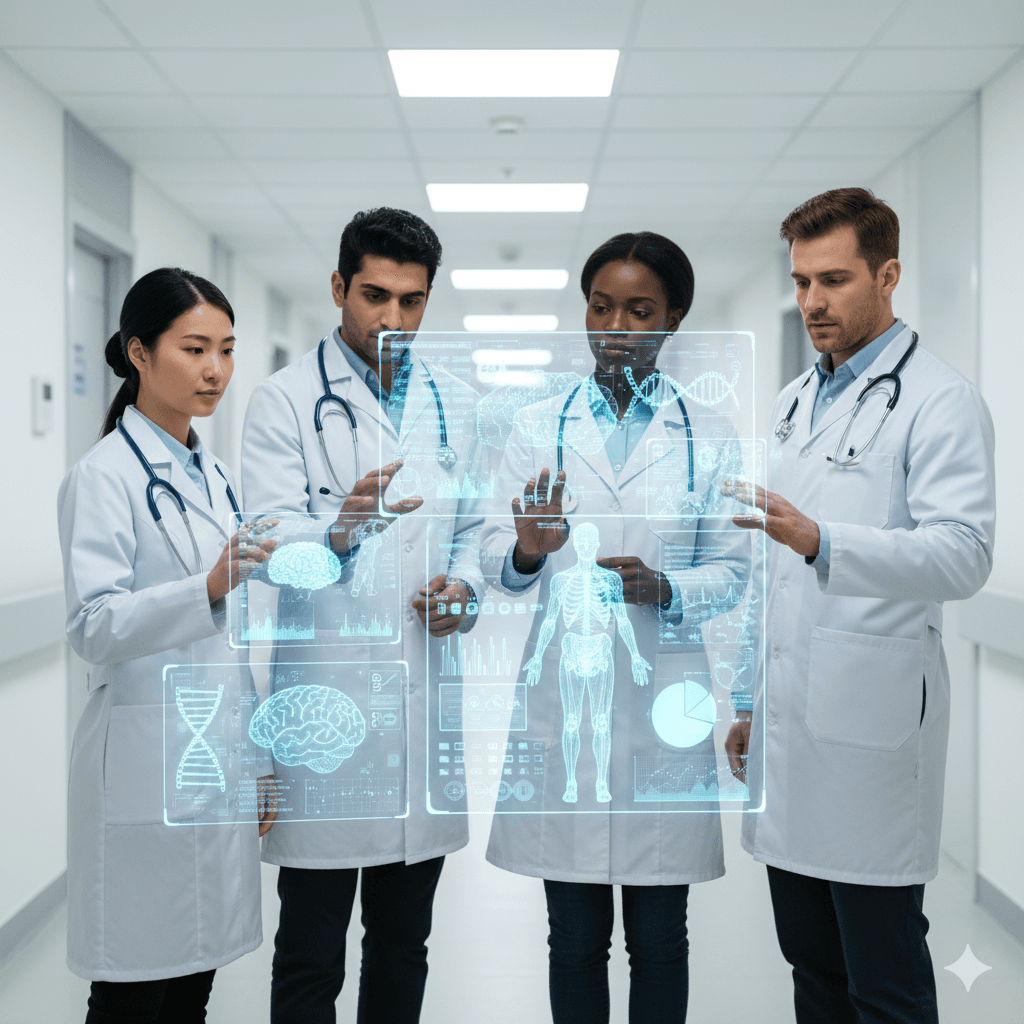 Physician using AI platform